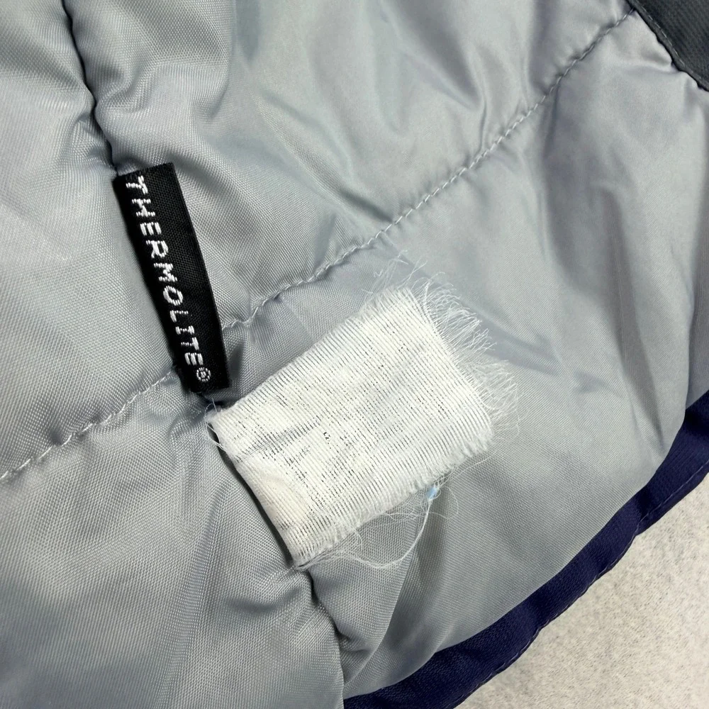 Childrens Place Boys Navy Grey Thermolite Hooded Puffer light Jacket 4T